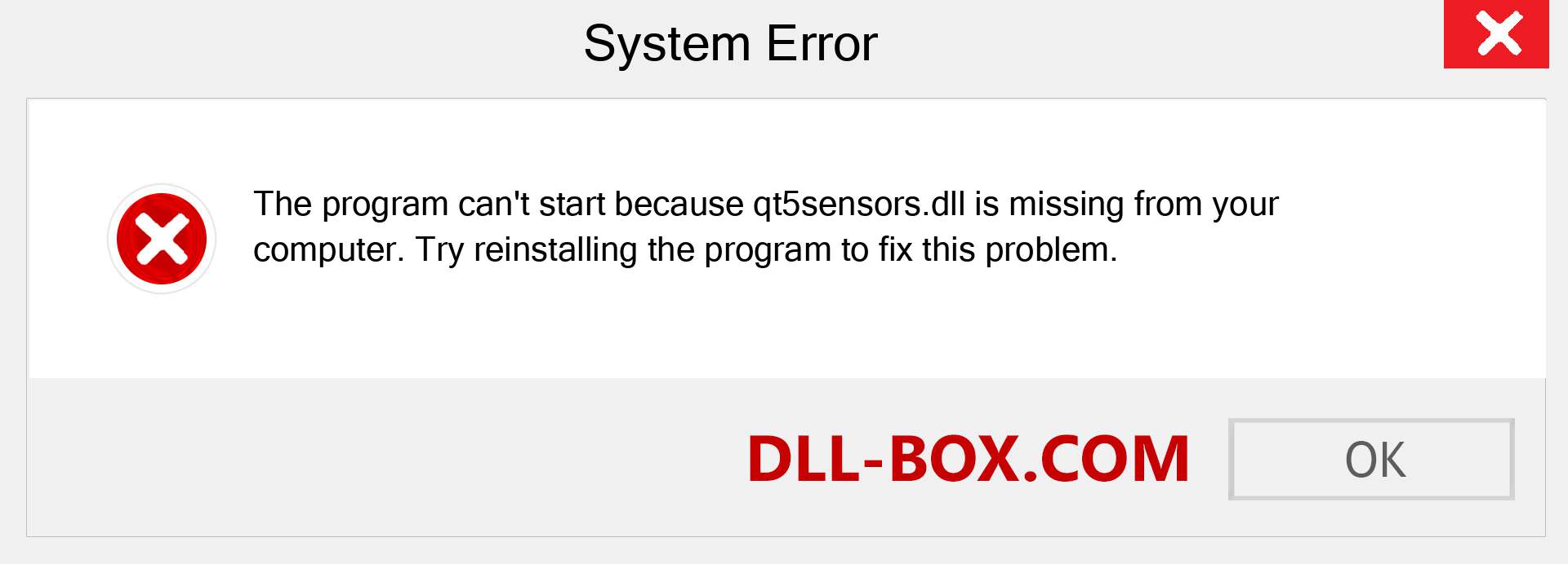  qt5sensors.dll file is missing?. Download for Windows 7, 8, 10 - Fix  qt5sensors dll Missing Error on Windows, photos, images